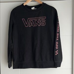 Black Sweatshirt with Pink Sleeve Detail